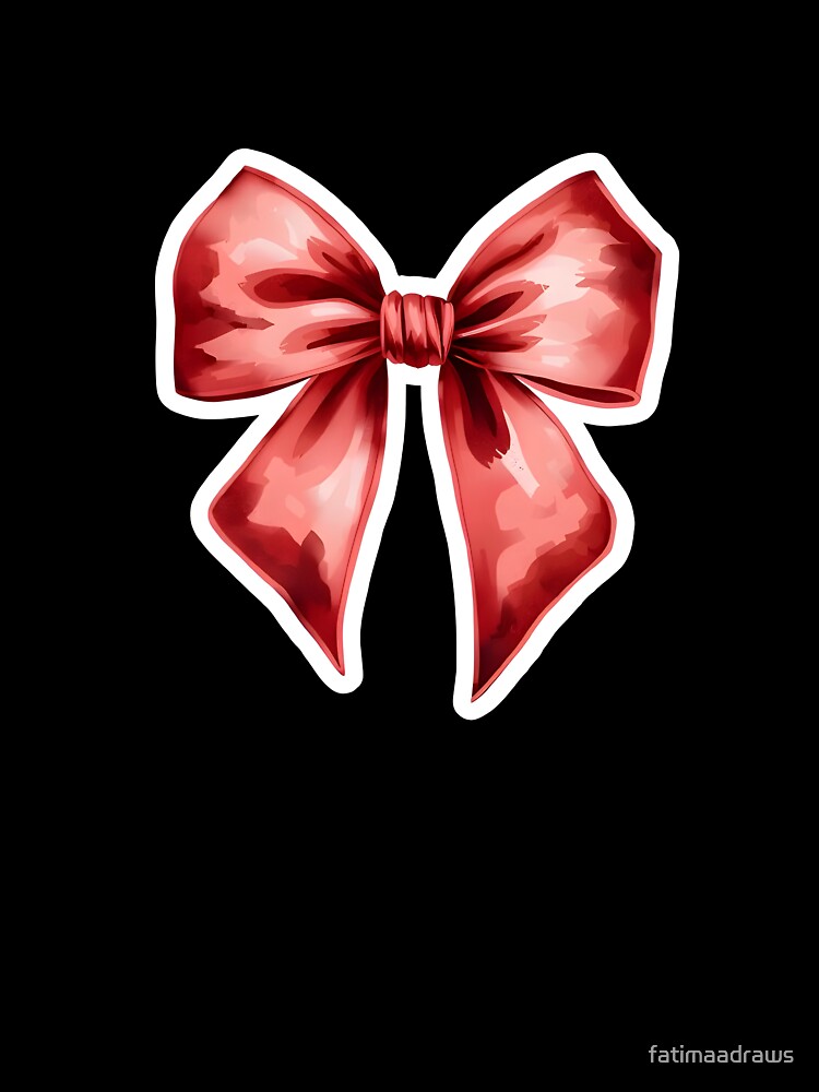 Vintage Coquette Red Silk Bow Heart Aesthetic by fatimaadraws