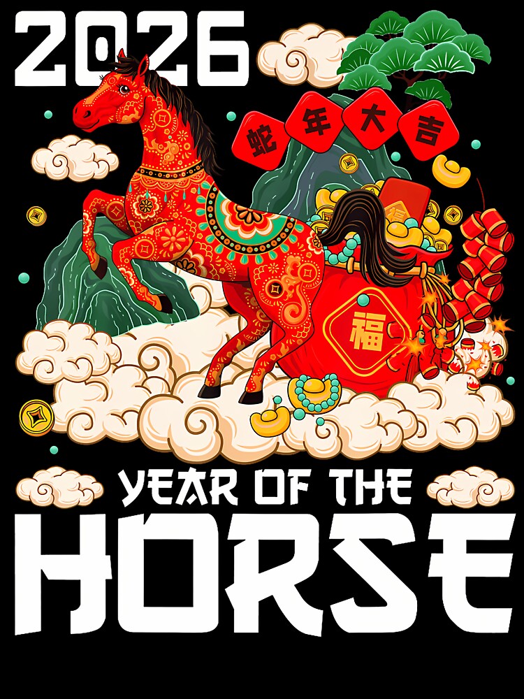Year Of The Horse 2026 Happy Chinese Lunar New Year 2026 by KristyCharleen