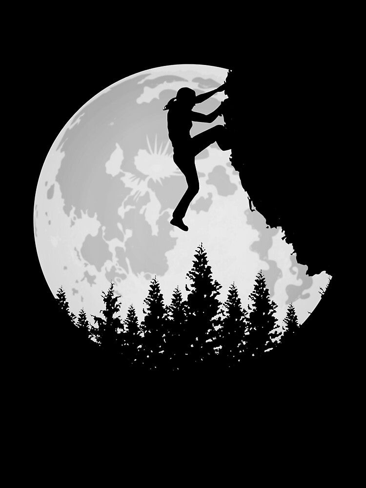 Inspirational Moon Climbing Rock Climbing Climber Mountain Bouldering Funny by Jutisi