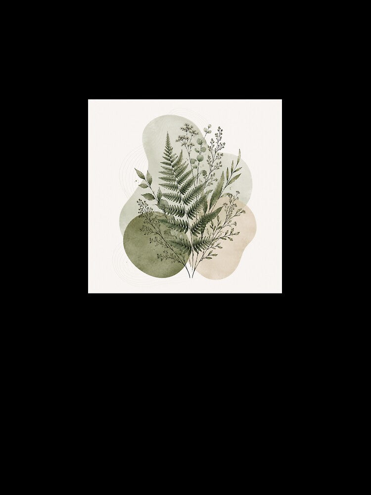 Minimalist Organic Sage Green Fern Print by AlexGreaney