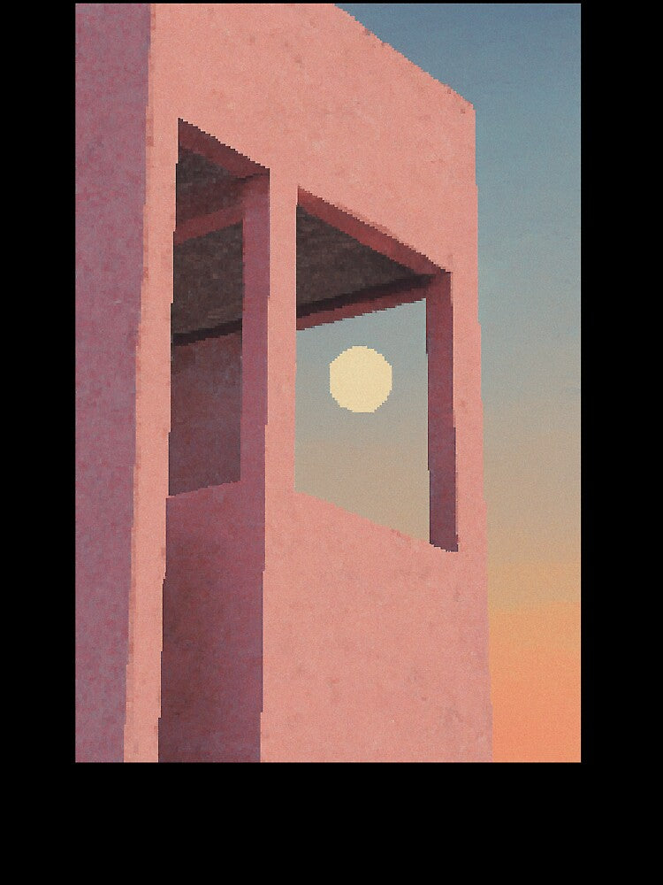 Moonrise Through Pixelated Geometry by Need-Foal