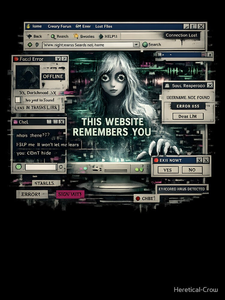 Corrupted Windows XP Internet Horror Design - THIS WEBSITE REMEMBERS YOU by Heretical-Crow