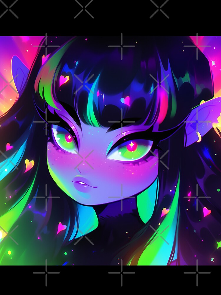 Neon Fantasy Hearts Anime Girl by bubblegoth