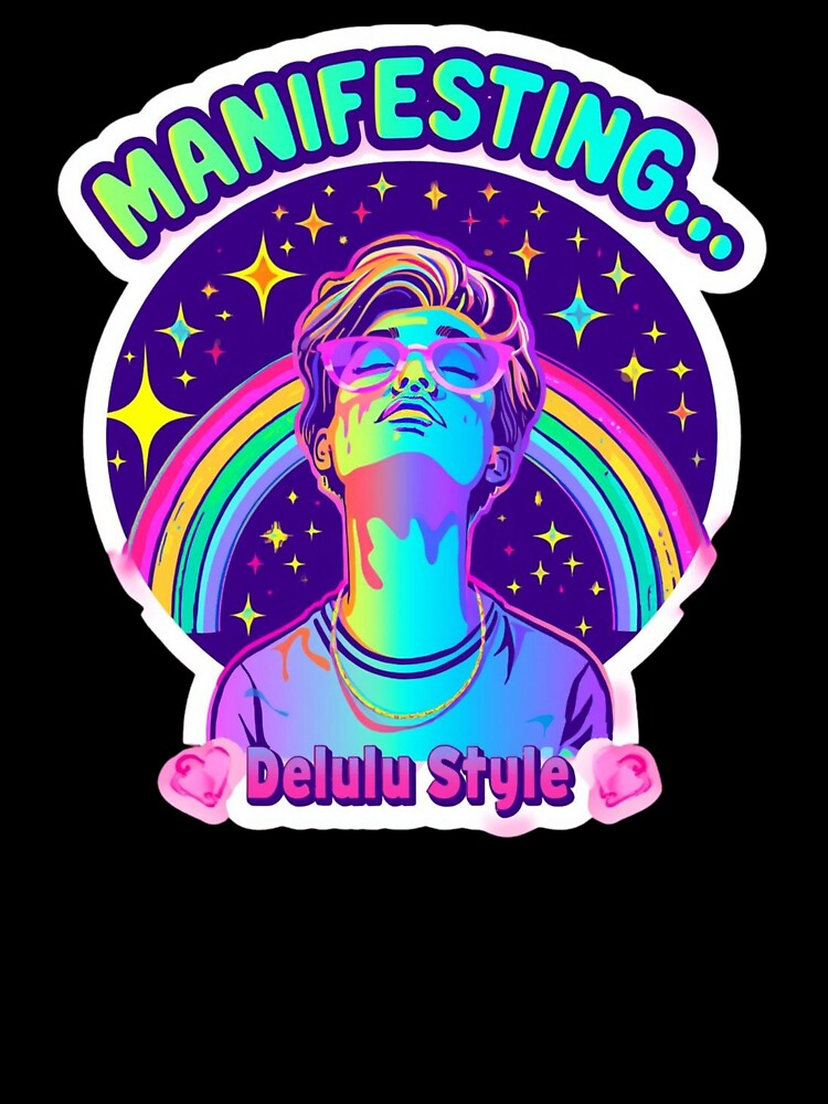 Delulu  manifesting meme stickers| Delulu Is The Solulu Sticker | Funny Meme Aesthetic | In My Delulu Era 2026 | Kpop Delusiona girl Vibes v2 by CosmicNook1