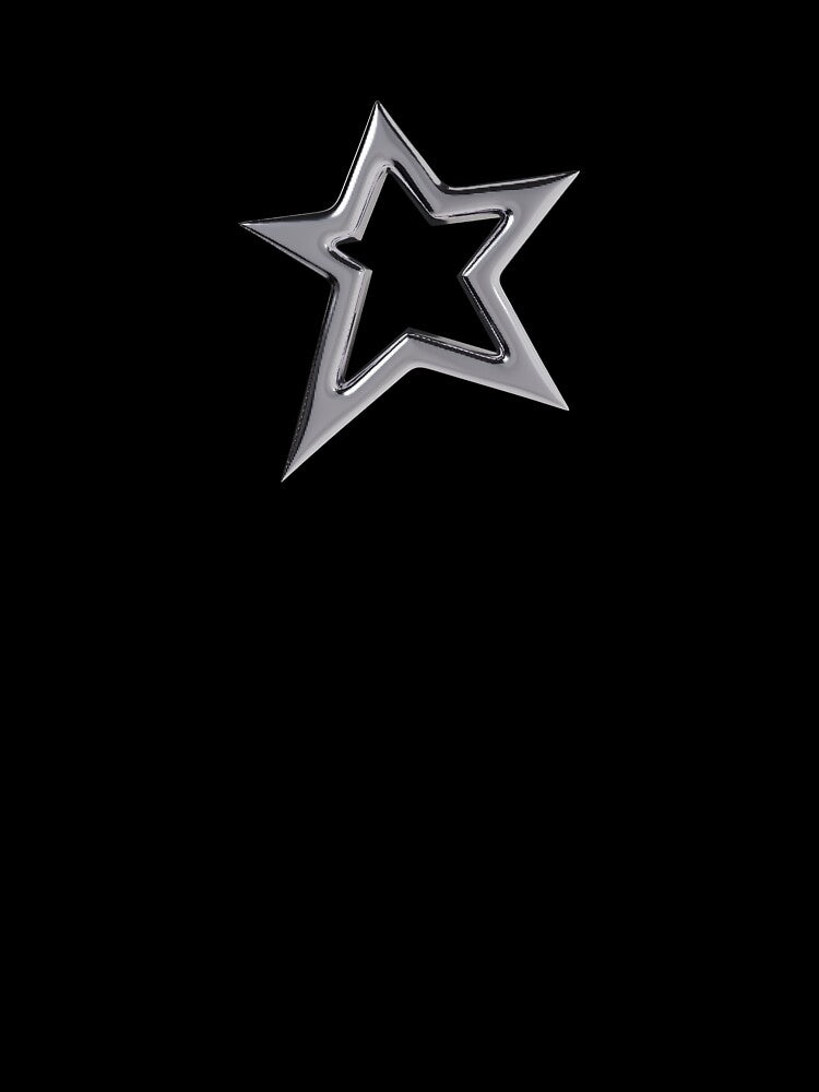 Futuristic liquid metal chrome star by Soli14e