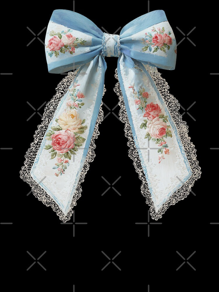 Blue bows with pink flowers by MendaciousMina