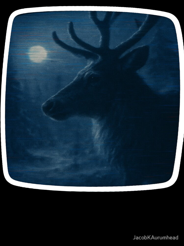 Glitched Xmas CRT – Winter Reindeer Gaze – Analog Glitch Nostalgia by JacobKAurumhead
