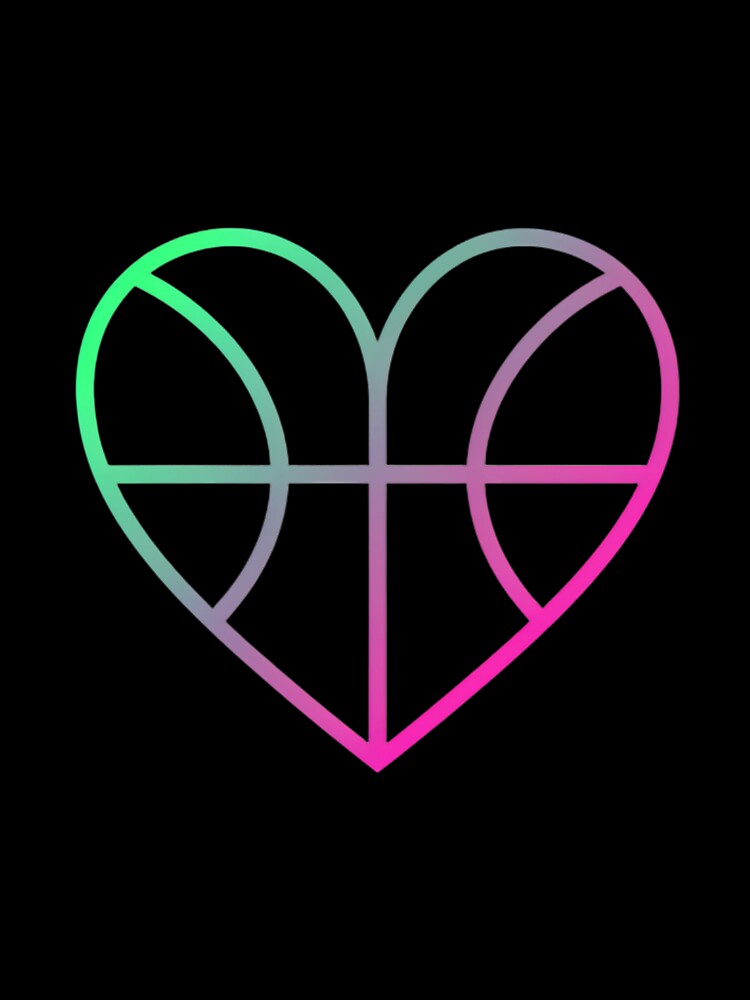 Minimalist Geometric Basketball Heart Shape Design by DripCultureLab