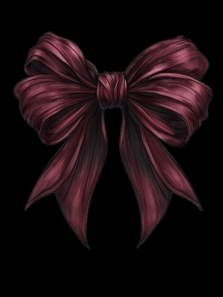 Burgundy Satin Bow – Coquette Aesthetic Design by FloraMyst