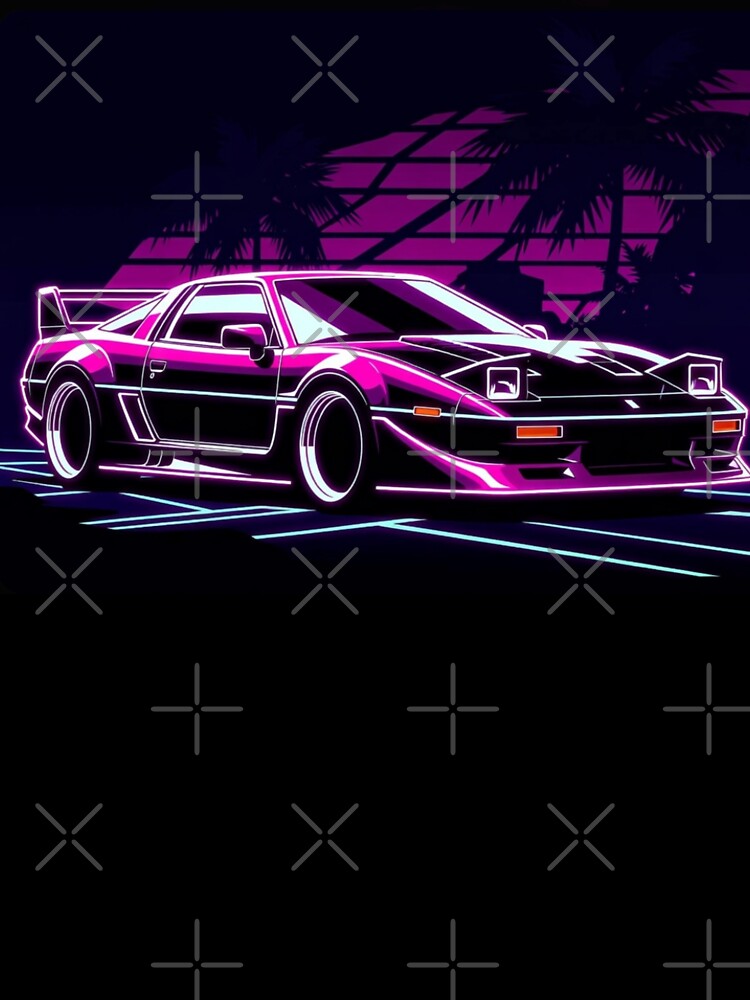 Neon Synthwave Retro Muscle Car Outrun Sunset Art by Nexus Space