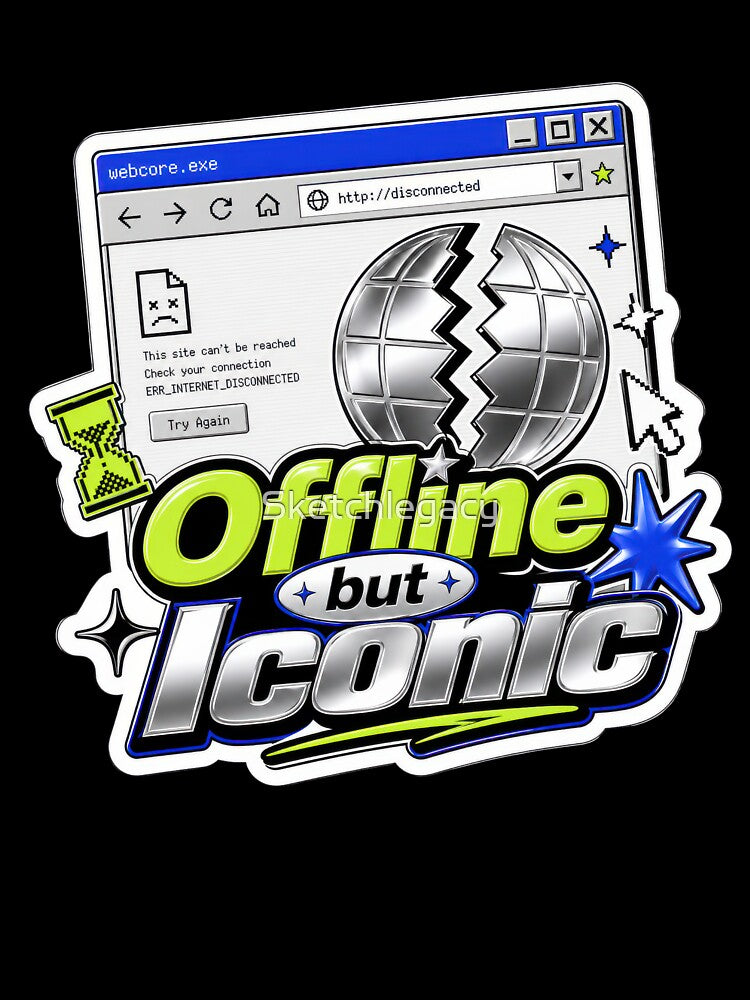Offline But Iconic Retro Internet Sticker by Sketchlegacy