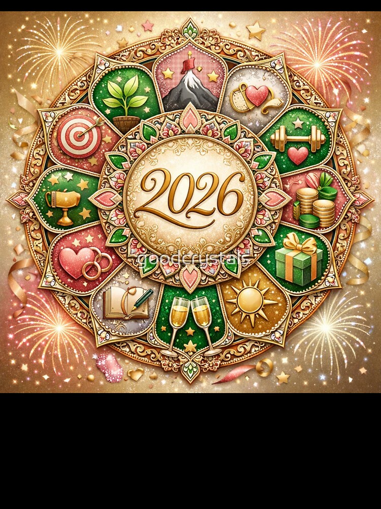 2026 New Year Resolution Mandala | Prosperity Goals Meditation Art by goodcrystals
