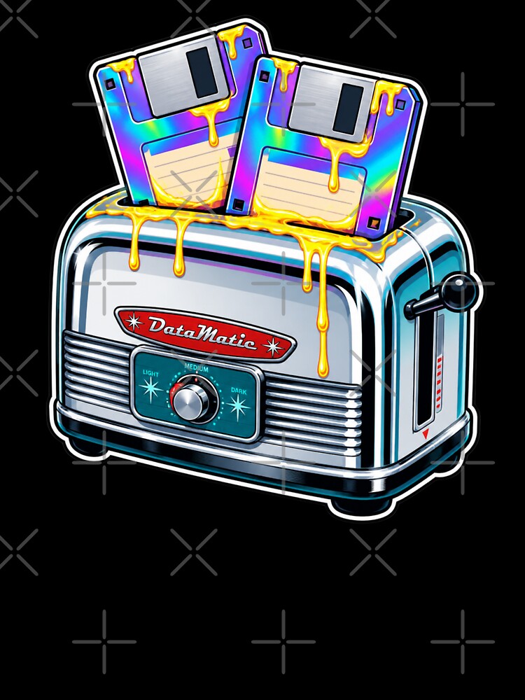 Surreal Retro Toaster and Floppy Disk Fusion by MarVan-Prints