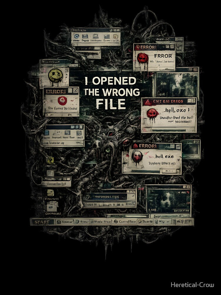 Corrupted Desktop Internet Horror Design - I OPENED THE WRONG FILE by Heretical-Crow
