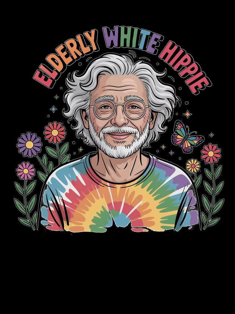 Elderly White Hippie Old Guy group hippie by AleksandraJac05