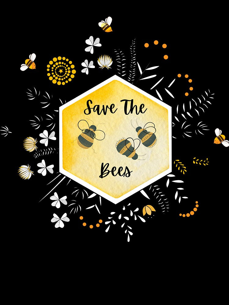 Save The Bees Honeycomb Floral Design: by LifeAndWonder