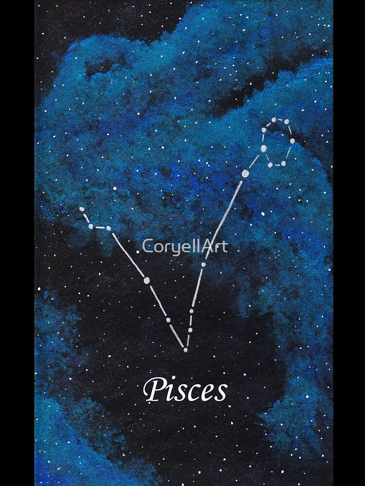Pisces Zodiac Sign Space Painting by CoryellArt