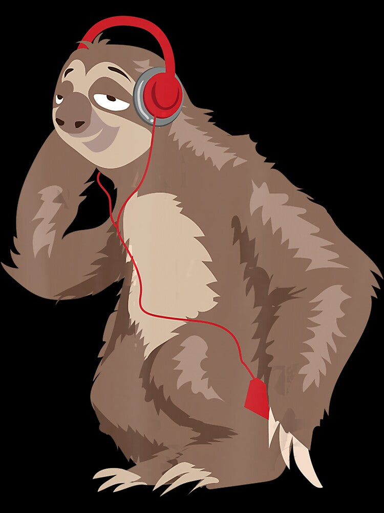Cool Sloth Music Headphones Funny Earphones by MagicJohnson22