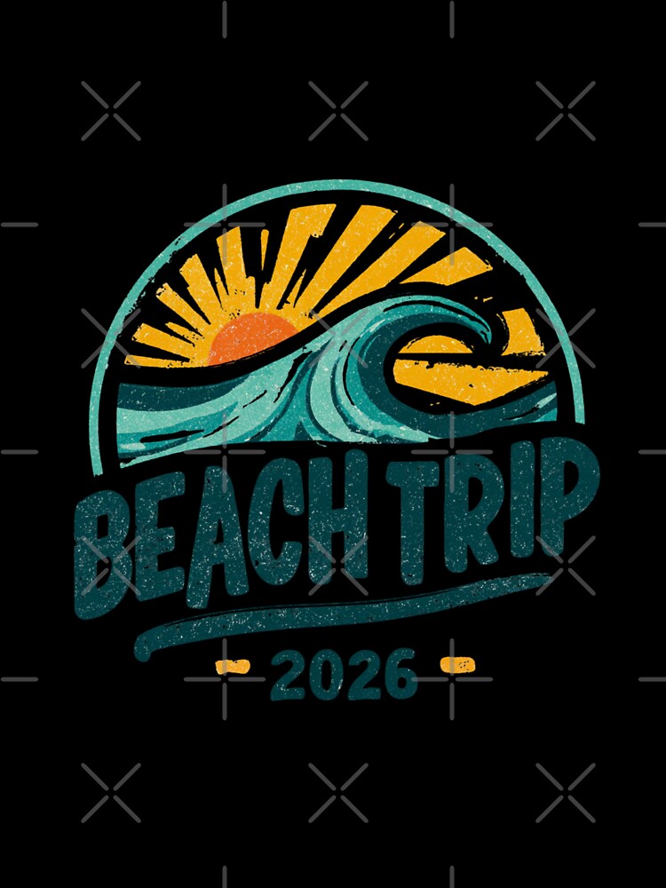 Beach Trip 2026 Vintage Wave Distressed Retro Summer Vacation Shirt by StickerHavenn