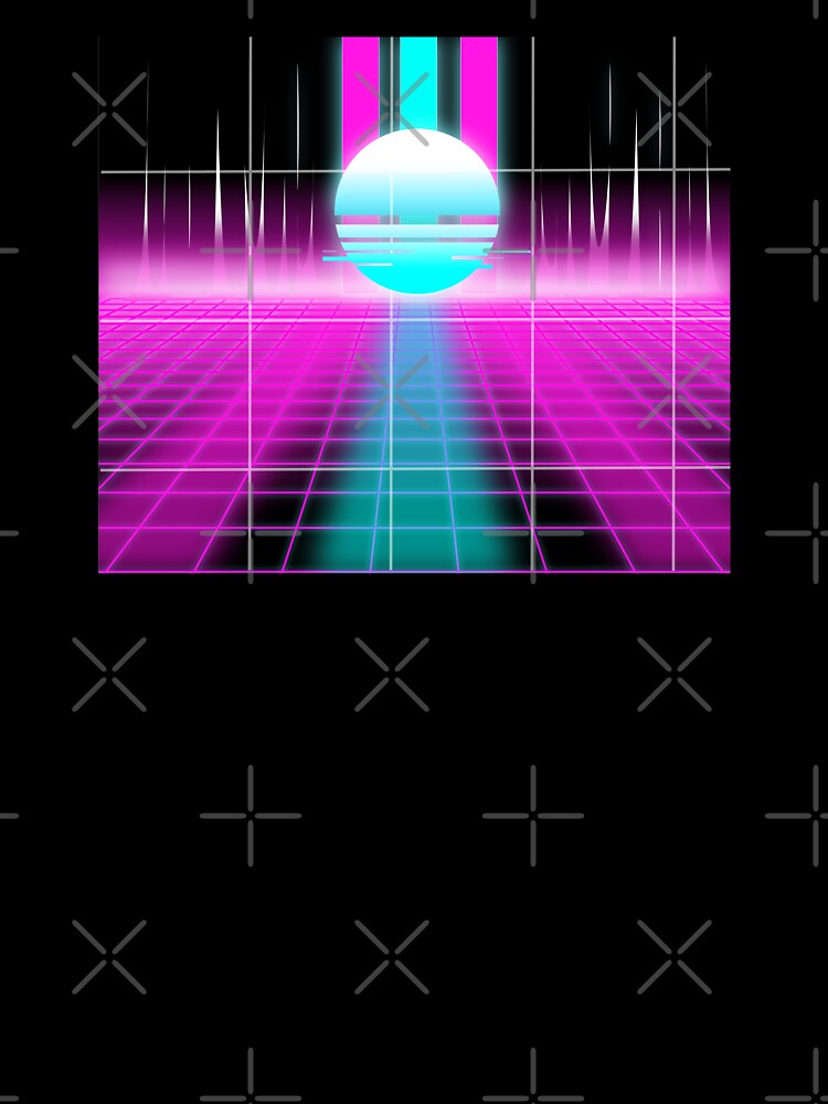 synthwave sunset grid l vaporwave sunset grid retro by Bossin
