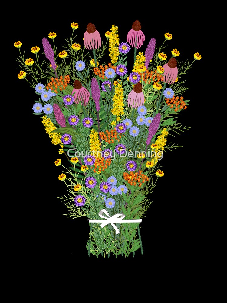 Bouquet of Native Flowers with White Ribbon by Bittersweet Gardener
