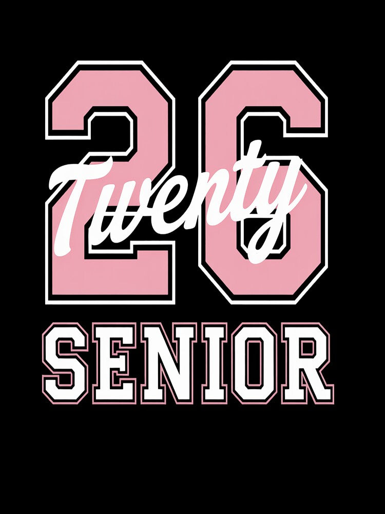 Senior Class of 2026 Graduation Arched Varsity Pink by BlassmausArt