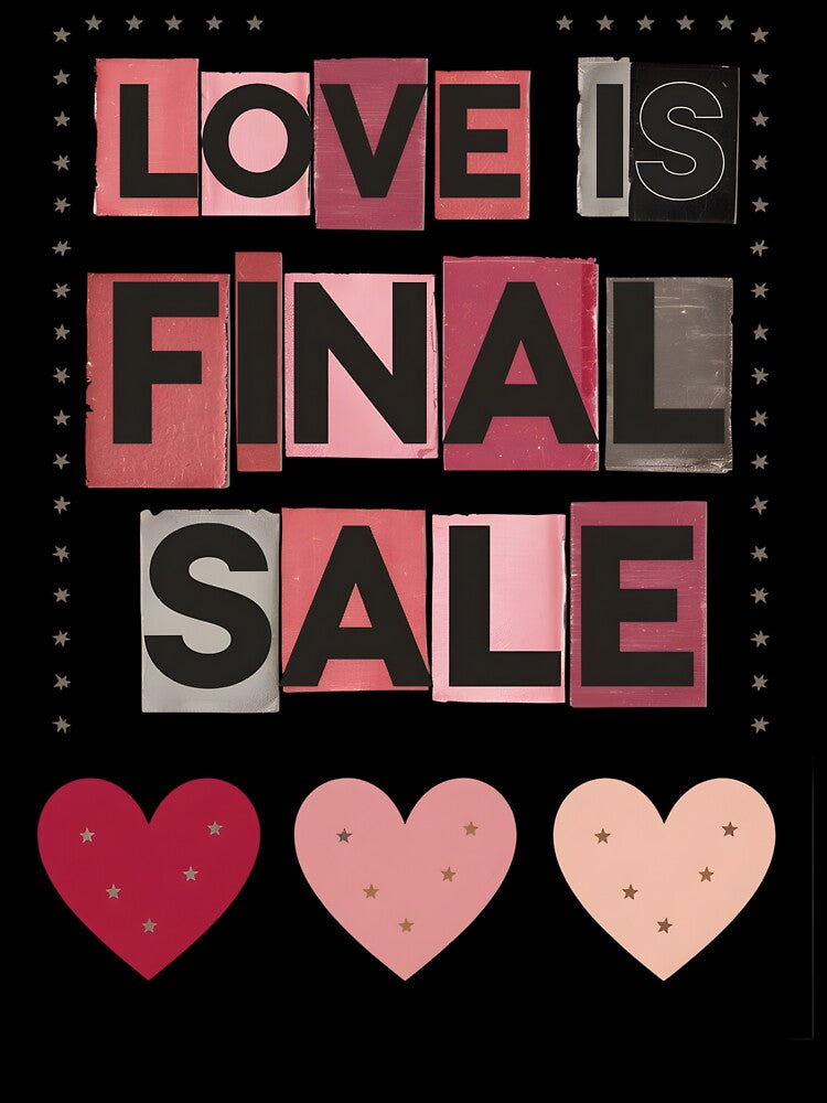Love Is Final Sale – Valentines Day Ransom Note Aesthetic Poster by FestivityFinds