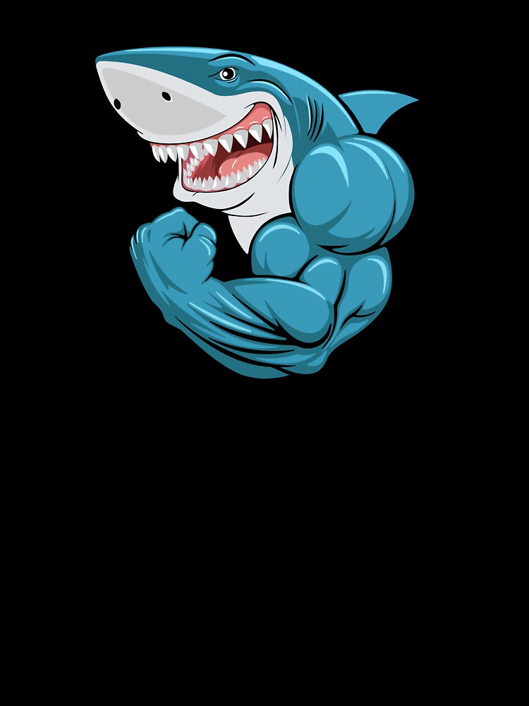 Shark With Muscles by PotluckPrints