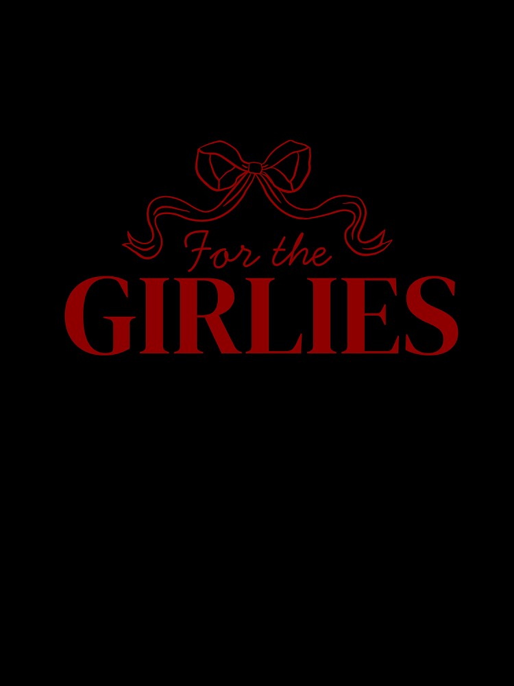 For the Girlies Red Ribbon Typography, Coquette Aesthetic Red Bow Logo by AbstractRevival