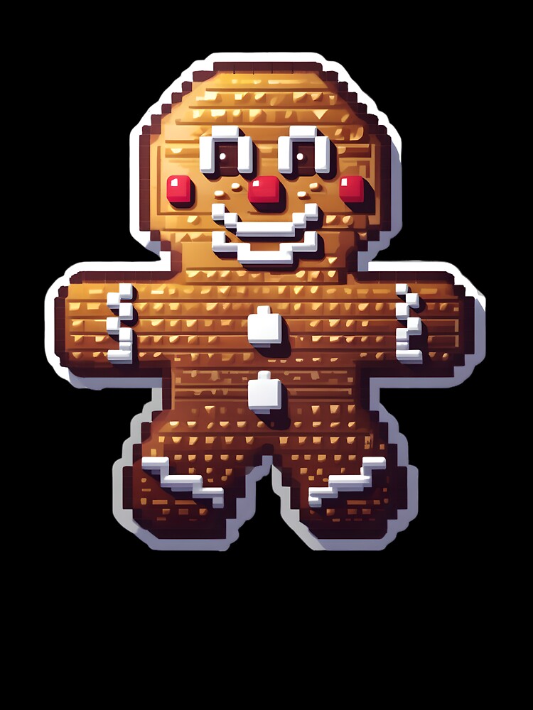 Cute Pixel Gingerbread Man Cookie with Icing Details by BankMano