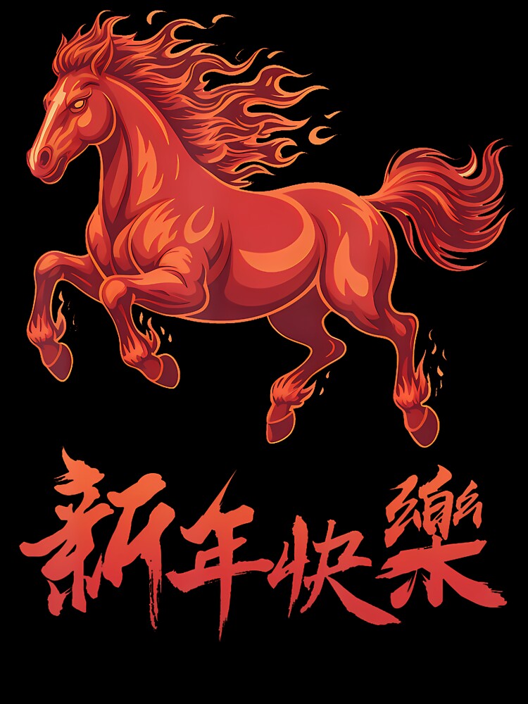 Fire Horse Lunar New Year Of The Horse 2026 Zodiac by LeanneSandra