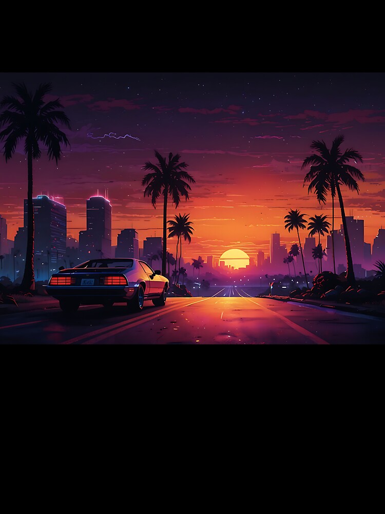 Retro Synthwave Sunset by FluffyPeels