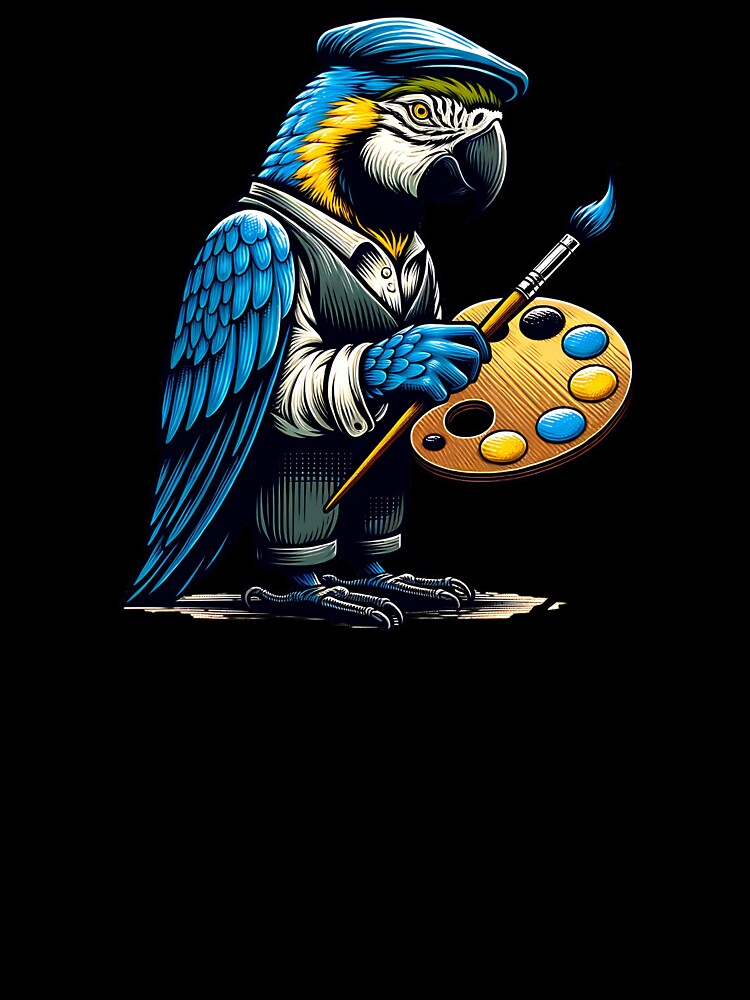 Creative Minds Fly Free Artistic Parrot Painter Design by Sachie's Studio