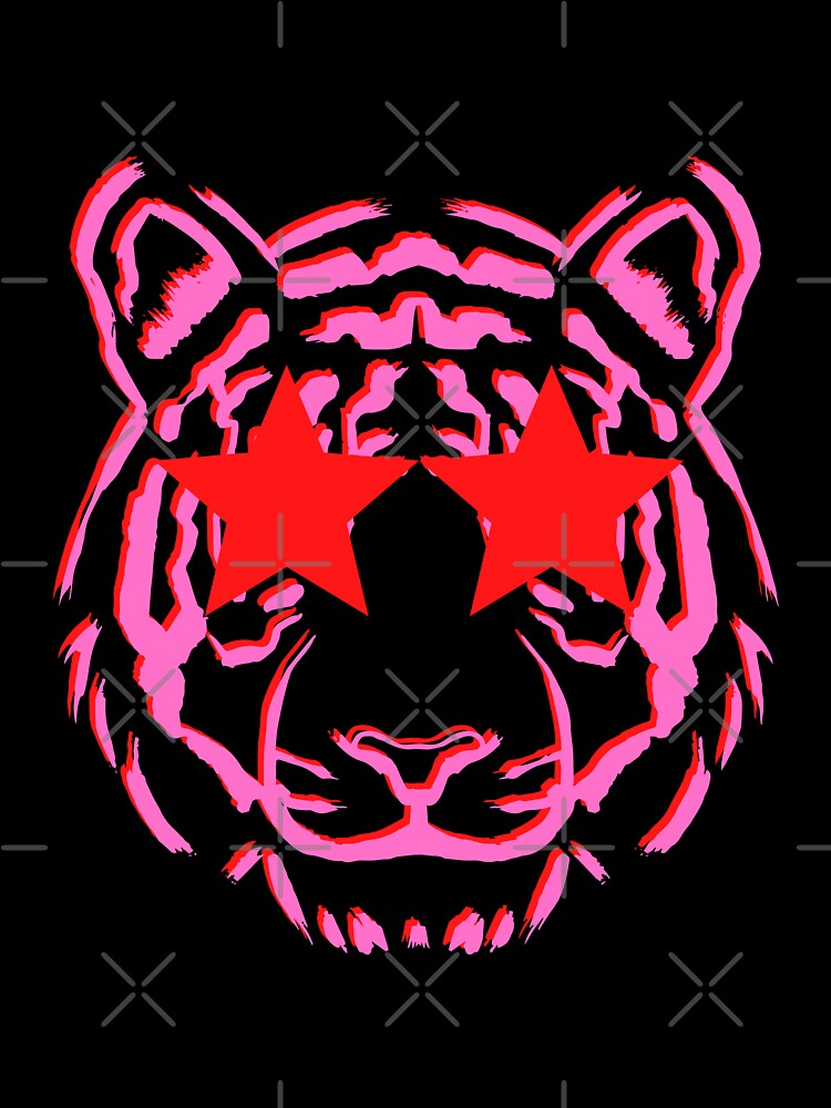 preppy star eyed tiger pink red by SUUSCK ★