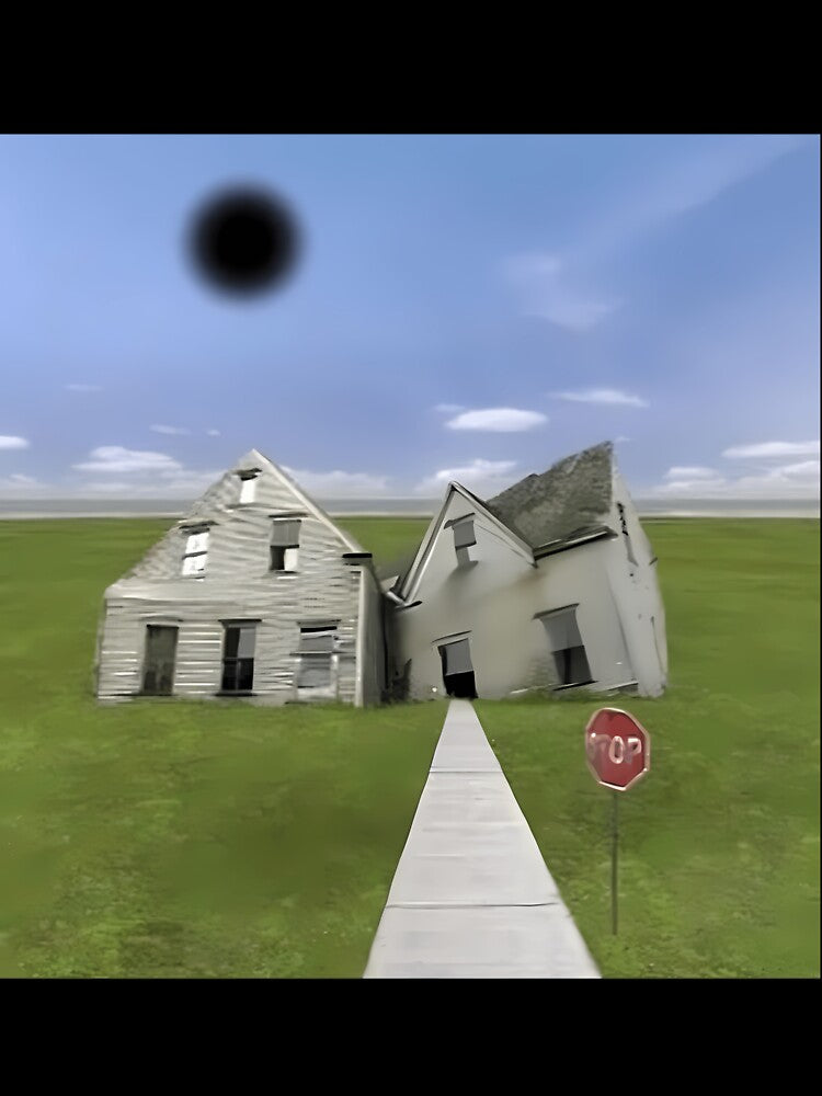 Abandoned Houses Liminal Space Eerie Field by pmthjvoo74