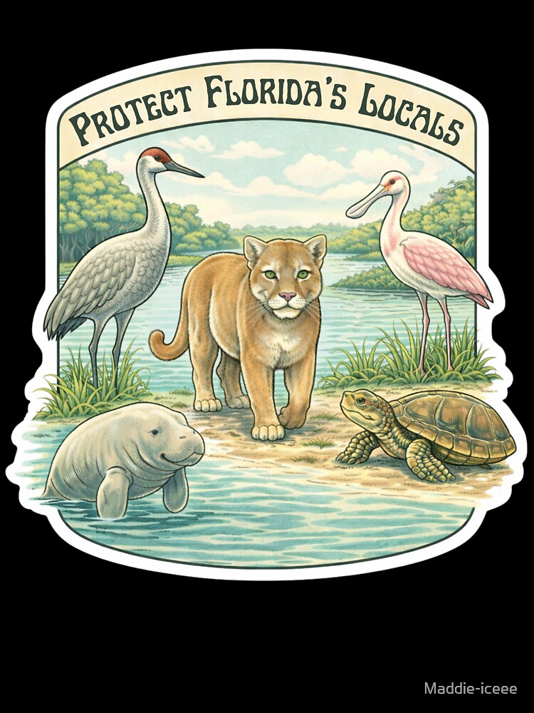 Protect Florida’s Locals – Vintage Inspired Wildlife Illustration by Maddie-iceee