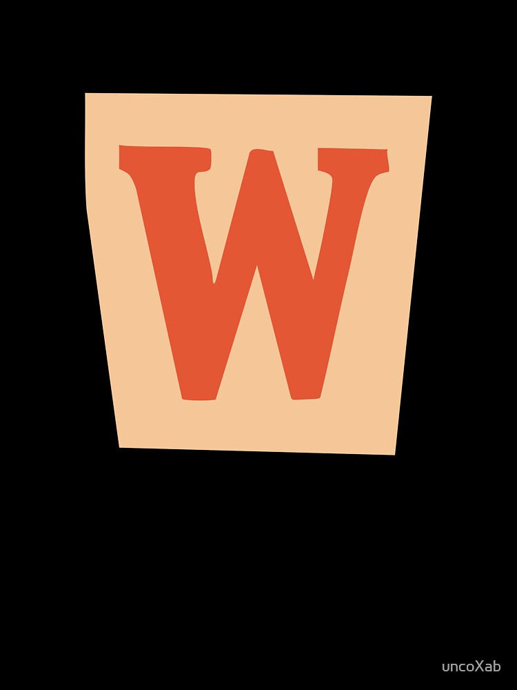 Letter W - Colorful Cutout Paper Collage Alphabet Initial by uncoXab