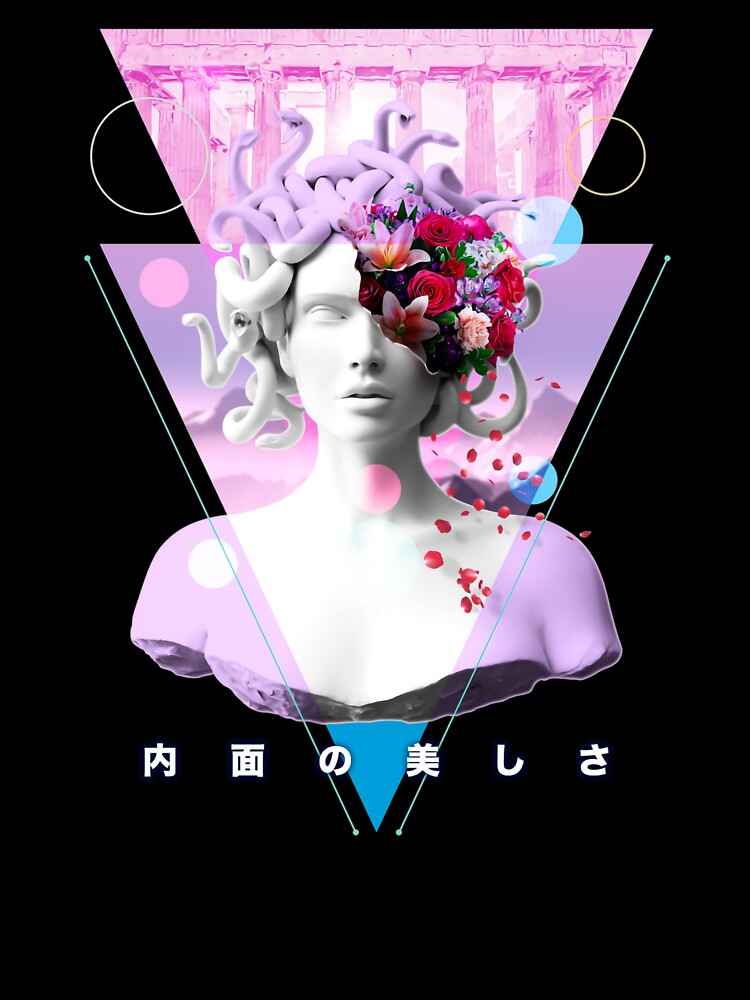 Vaporwave Medusa Statue Aesthetic Art Retro Japanese Otaku by Hitagivapor