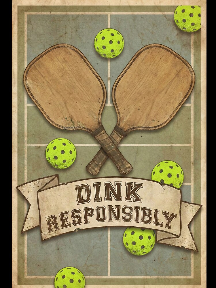Dink Responsibly Pickleball Crossed Paddles Retro Sports by NonditStudio