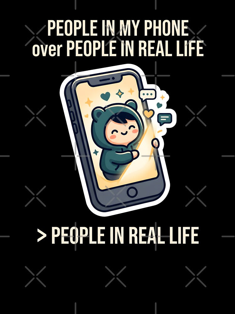 Introvert Humor Smartphone Screen Online Friends by SplashTastic
