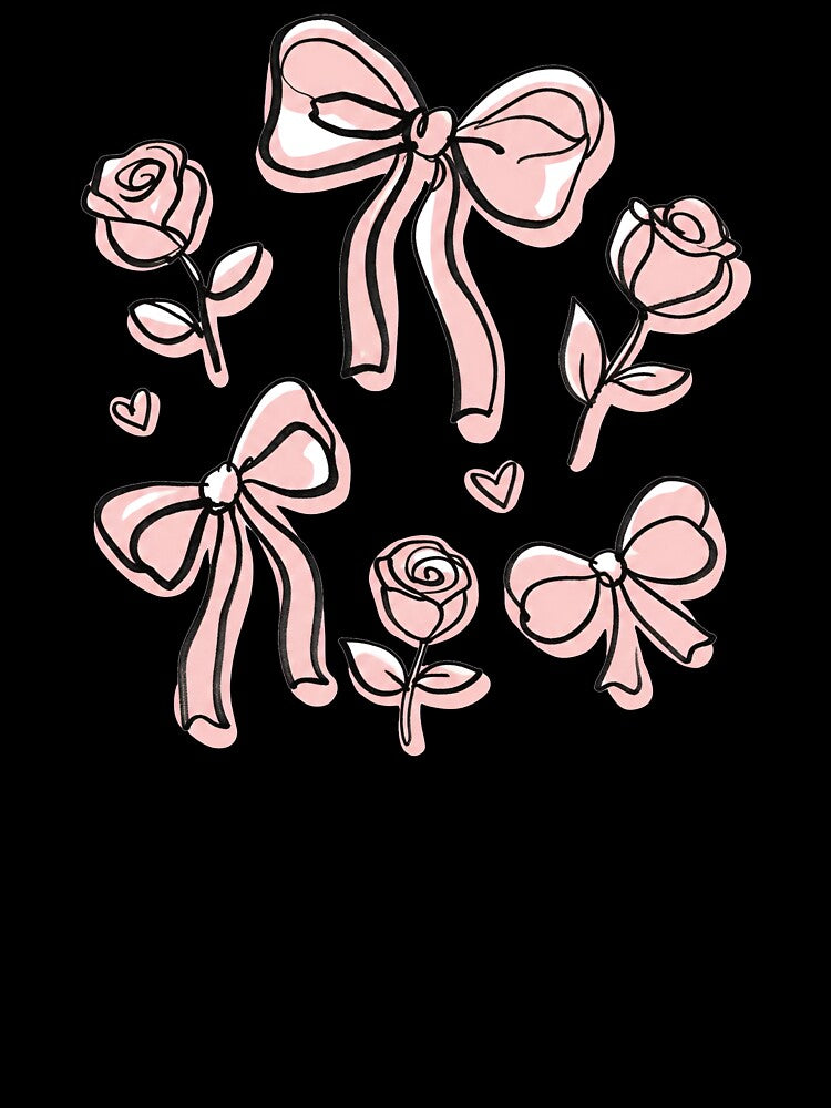 Coquette Pink Bow & Rose Sticker | Cute Floral Ribbon Aesthetic | Girly Coquette Phone Case Design by Rush2Buy