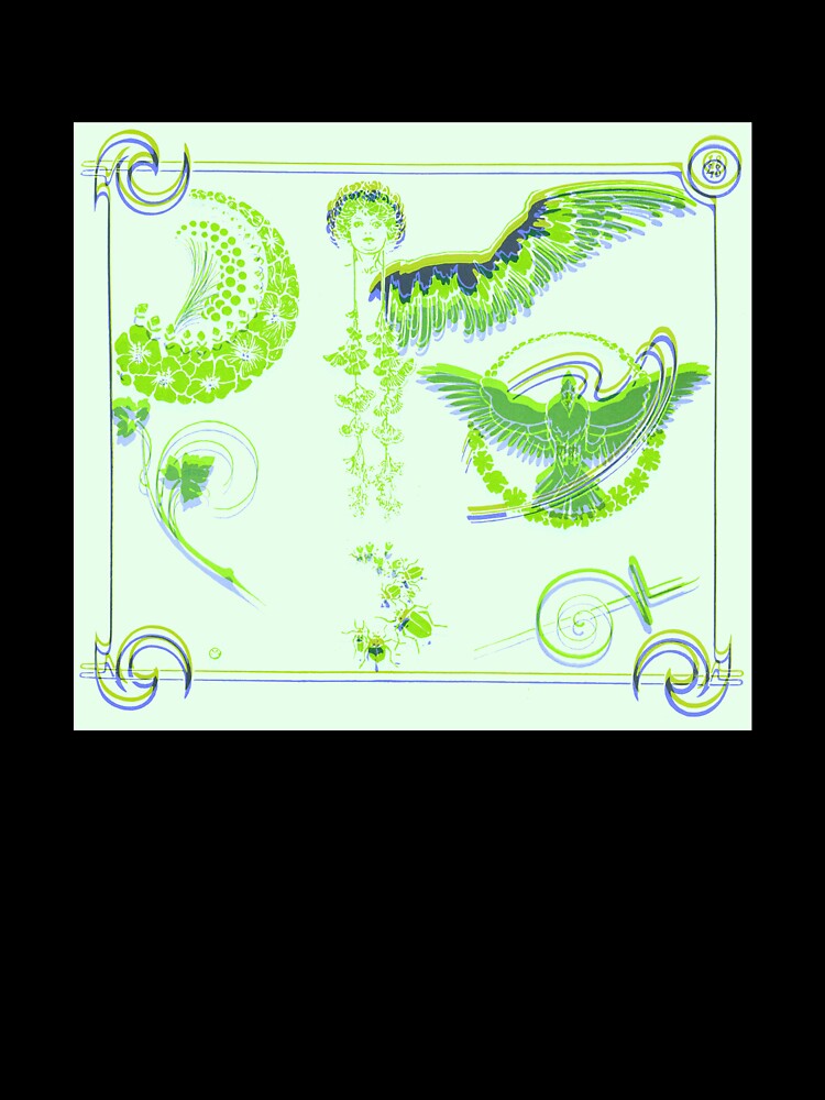 Art Nouveau Magical Symbols Green by BioDigital-Jazz