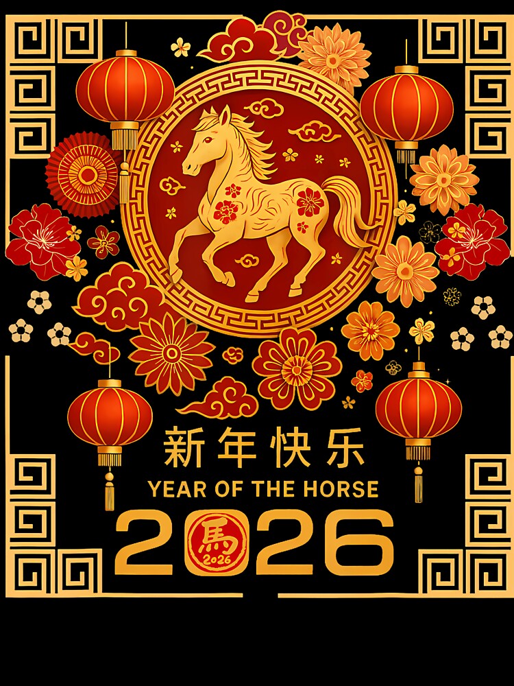 Chinese Lunar New Year Of Horse 2026 Astrology Zodiac Sign by MarianMartha