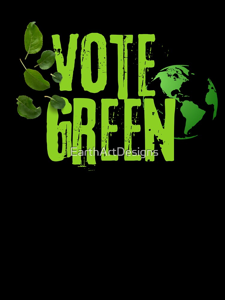 Vote Green Grunge Text Design by EarthArtDesigns