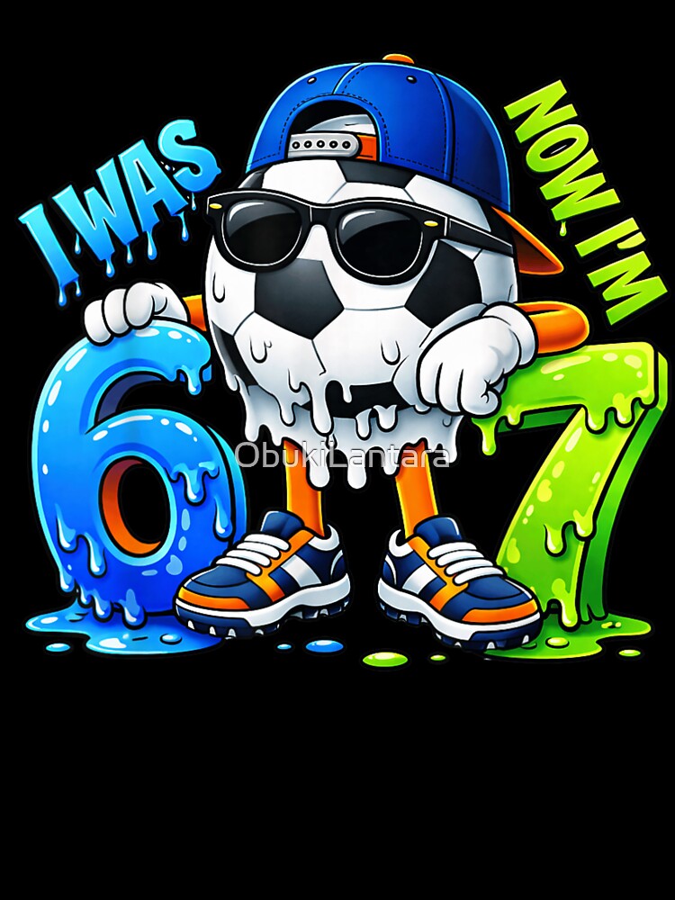 I Was 6 Now Im 7 Soccer Ball Cool 7th Birthday by ObukiLantara