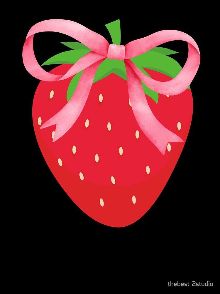 Cute Strawberry and Bow Coquette by thebest-2studio