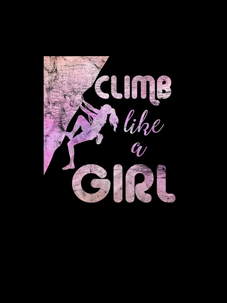 Climb Like A Girl Retro Stylized Rock Climbing by spellmadebylee