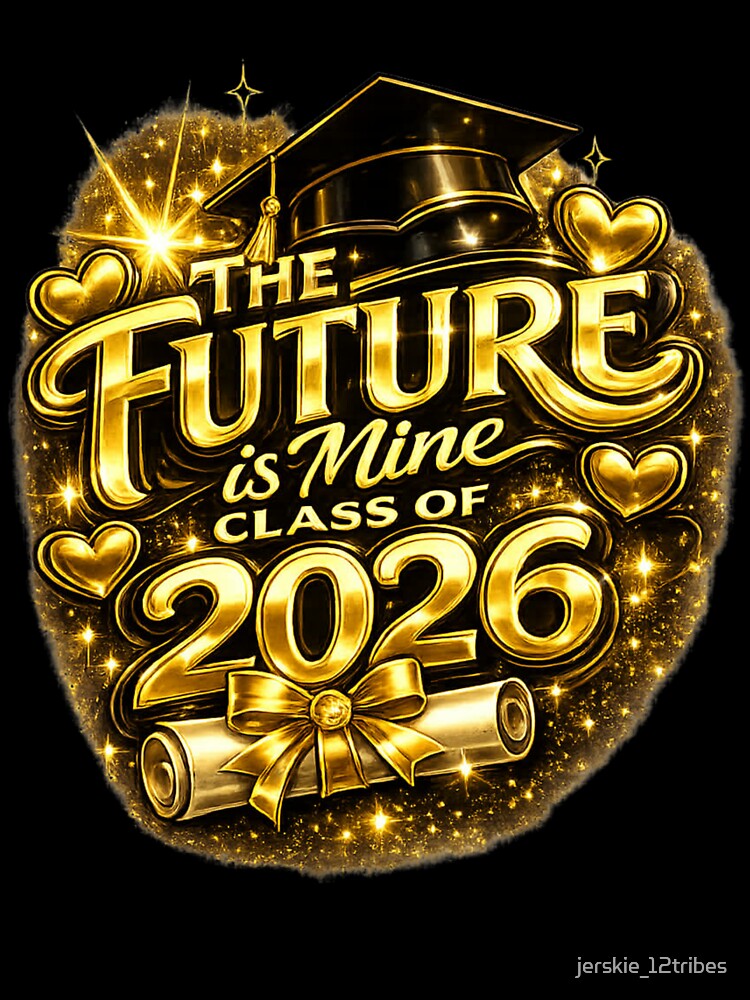 Class of 2026 Graduation Design – The Future Is Mine Gold Graduate Cap & Diploma by jerskie_12tribes