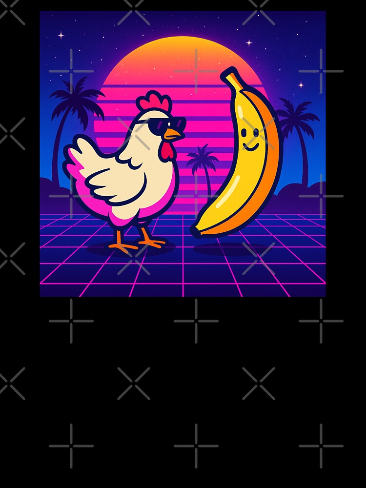 Chicken & Banana – Vaporwave Neon Sunset by MforMontessori