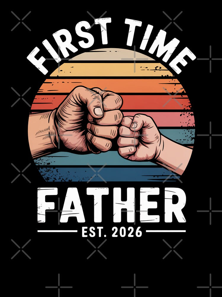 First Time Father Est 2026 Retro Fist Bump New Dad Announcement by Gogetgiggles